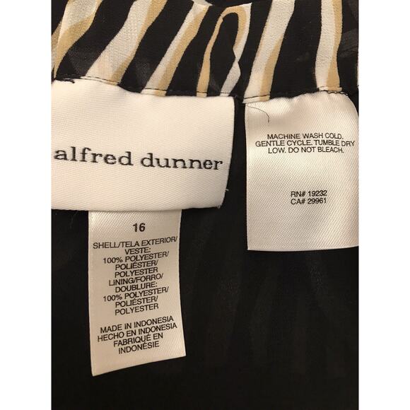 Zebra Print Skirt Womens 16 Peasant Outer Sheer & Black Slip Alfred Dunner Knee - Picture 2 of 6